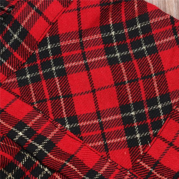 Plaid Tartan Christmas Girl Outfit Clothes Christmas Girl Dress Romper - Picture 12 of 15